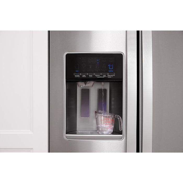 Whirlpool 33\" 22 Cu. Ft. Side-by-Side Refrigerator - Monochromatic Stainless Steel - WRS312SNHM