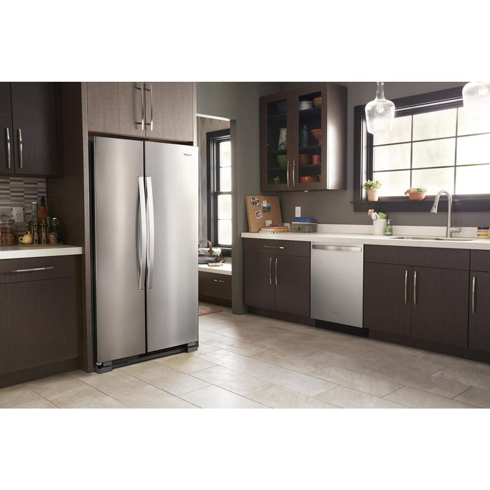 Whirlpool 33\" 22 Cu. Ft. Side-by-Side Refrigerator - Monochromatic Stainless Steel - WRS312SNHM