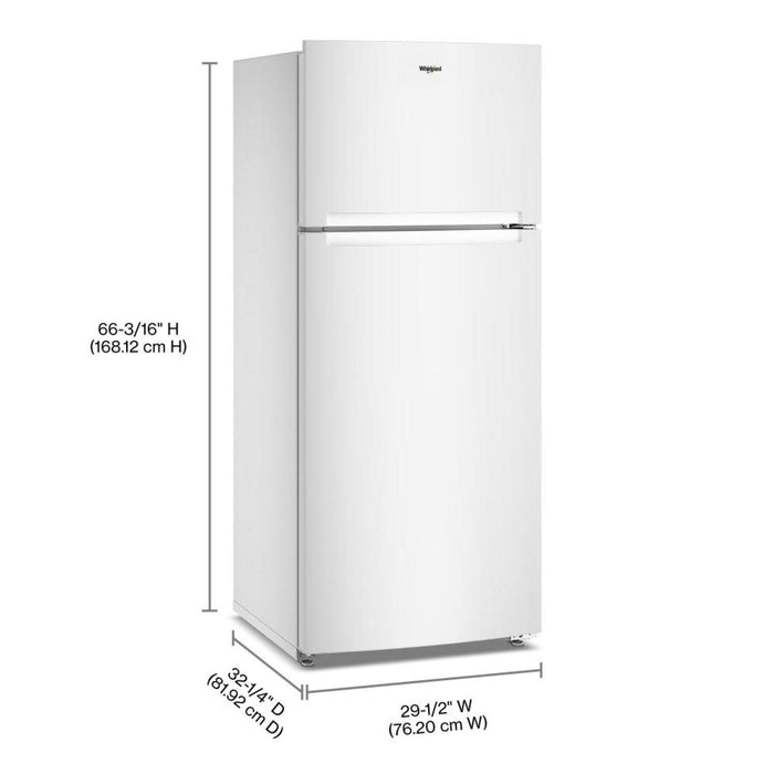 Whirlpool 28” 18.0 Cu. Ft. Top Freezer Refrigerator – White - WRTX5118TW
