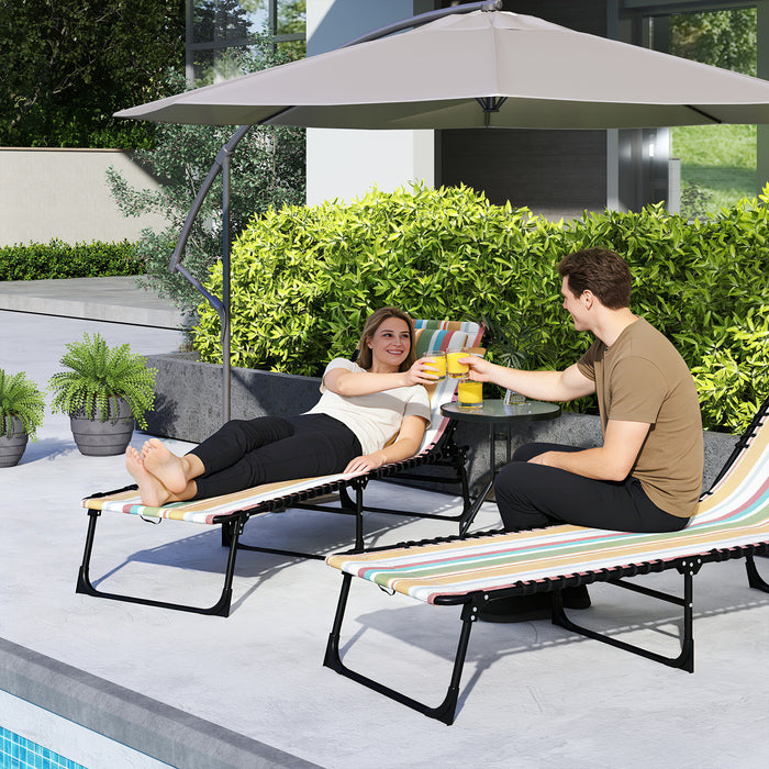 Outsunny Outdoor Folding Lounge Chair, Multicoloured