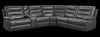 Zayne 6-Piece Leather-Look Fabric Power Reclining Sectional with Storage Console and USB Charging Ports – Grey