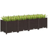 Outsunny Plastic Garden Bed W/drainage Holes, 63\" X 15.7\" X 14.6\", Brown