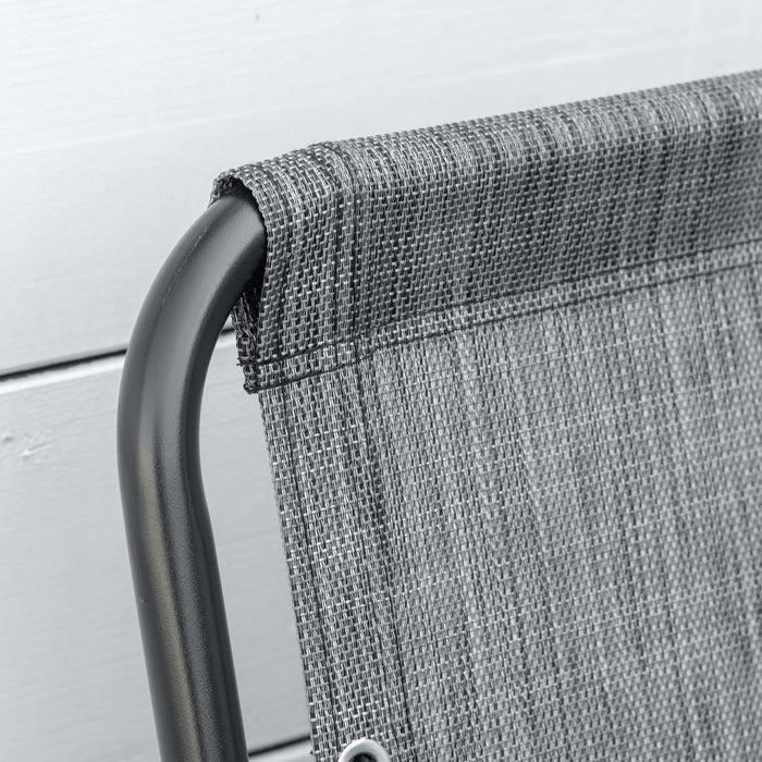 Outsunny Set Of 2 Patio Folding Patio Chairs, Outdoor Camping Chairs, Grey
