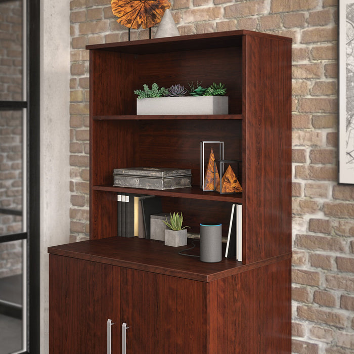 Affirm 35.43\" Commercial Grade Bookcase Hutch - Classic Cherry