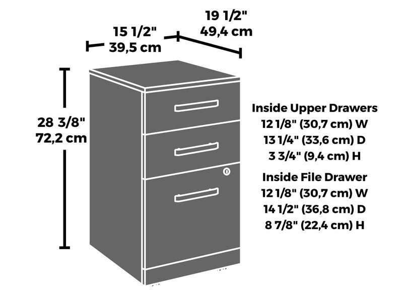 Affirm 15.55\" Commercial Grade 3-Drawer Filing Cabinet - Classic Cherry
