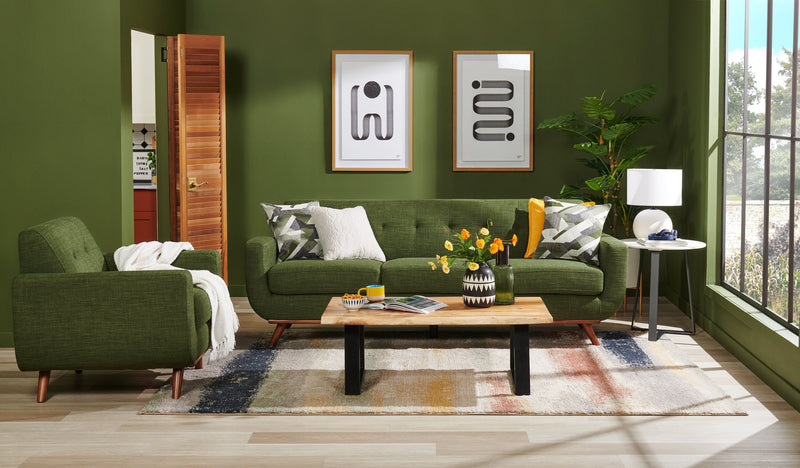 Agra 45\" Rustic Coffee Table - Brown and Black with Iron Legs