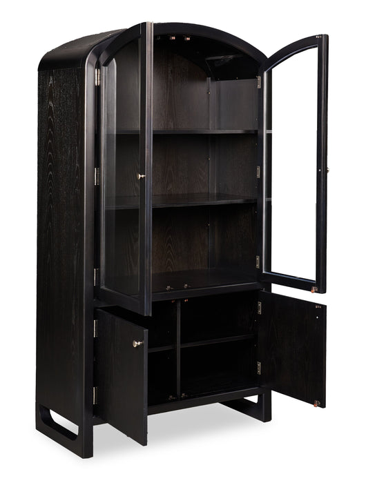 Alma Dining Curio Cabinet with Storage, 42\"W x 78\"H - Charcoal Black