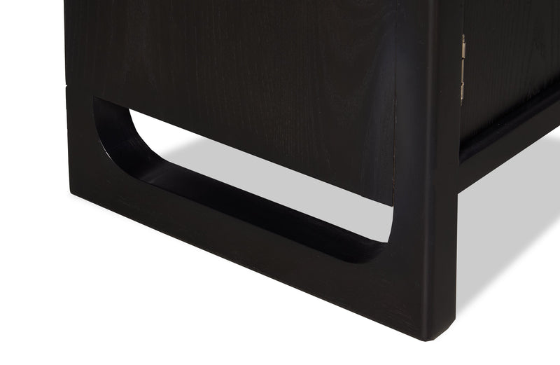 Alma Dining Curio Cabinet with Storage, 42\"W x 78\"H - Charcoal Black