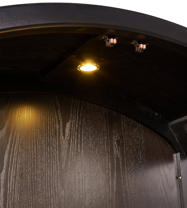 Alma Dining Curio Cabinet with Storage, 42\"W x 78\"H - Charcoal Black