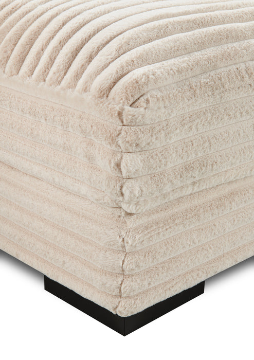 Alto 58\" Ultra Plush Faux Fur Fabric Chaise Lounge with Dual Cupholders and USB Port - Taupe