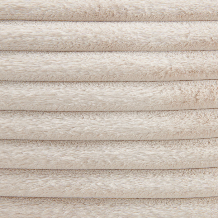 Alto 58\" Ultra Plush Faux Fur Fabric Chaise Lounge with Dual Cupholders and USB Port - Taupe