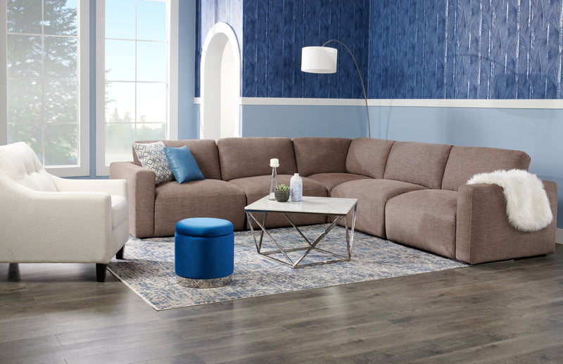 Amanda 31.5\" Modern Square Coffee Table - White Marble Top with Chrome Metal Base