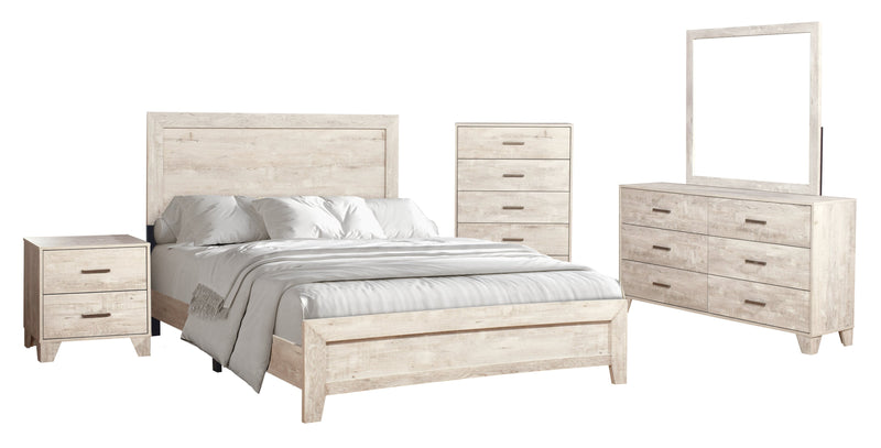 Arbor Bedroom 6-Drawer Dresser, 58.7\"W x 33.3\"H - Driftwood White