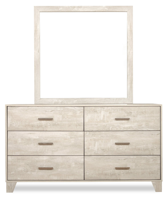 Arbor Bedroom 6-Drawer Dresser, 58.7\"W x 33.3\"H - Driftwood White