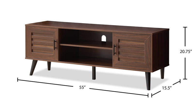Archer 55\" Modern TV Stand with Storage for TVs up to 58\"- Dark Walnut