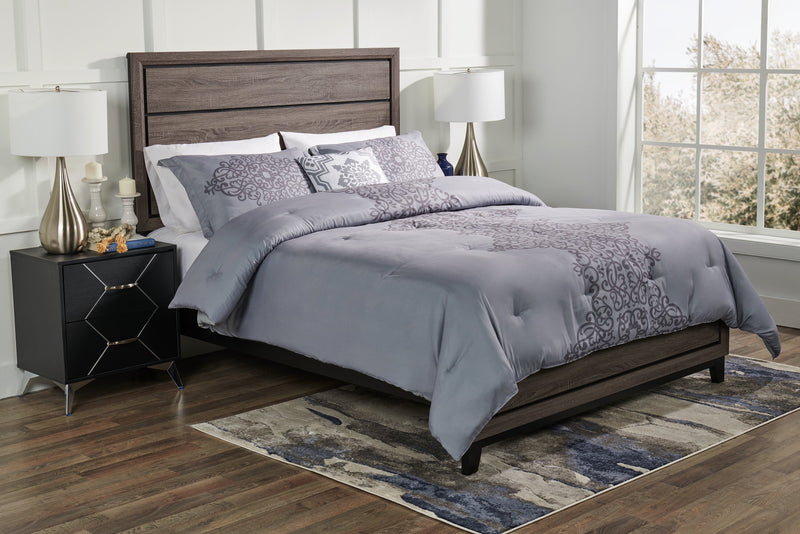 Arista 4-Piece King Comforter Set - Grey