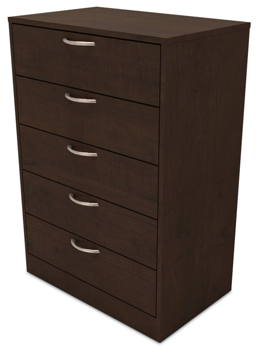 Arlo Bedroom Chest of Drawers, 5-Drawer, 23.6\"W x 36.2\"H, Made in Canada - Espresso Brown