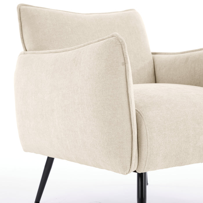 Arlo 29.5\" Linen-Look Fabric Accent Chair – Taupe