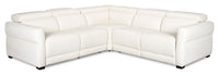 Cindy Crawford Home Aspen 3-Piece Power Reclining Sectional with Adjustable Headrests and USB Port - Alabaster 