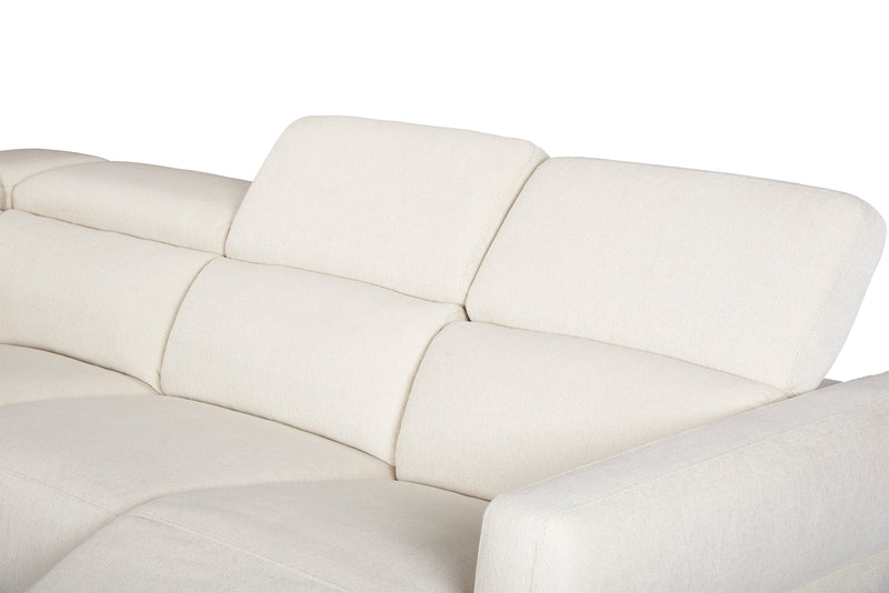 Cindy Crawford Home Aspen 5-Piece Power Reclining Sectional with Adjustable Headrests and USB Port - Alabaster