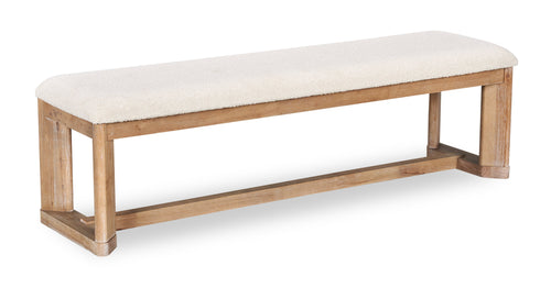 Aspen Dining Bench with Fabric Seat, 64.25"W - Natural 