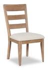 ["Aspen Dining Chair with Fabric Seat, Slat-Back - Natural"]