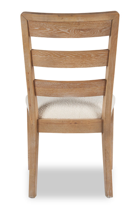 Aspen Dining Chair with Fabric Seat, Slat-Back - Natural