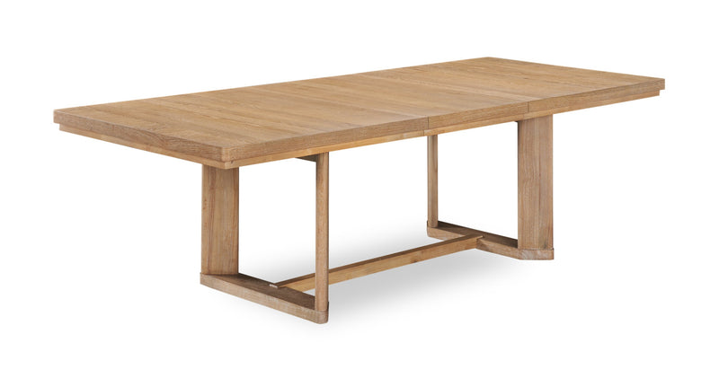 Aspen Dining Table with 80-104\" Extension, Trestle Base - Natural