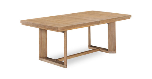 Aspen Dining Table with 80-104" Extension, Trestle Base - Natural 