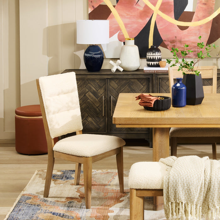 Aspen Dining Table with 80-104\" Extension, Trestle Base - Natural