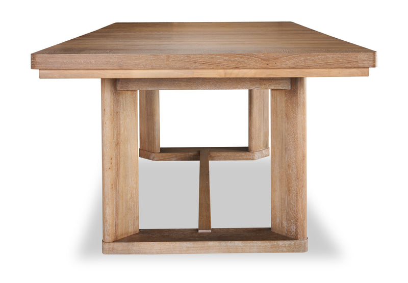 Aspen Dining Table with 80-104\" Extension, Trestle Base - Natural