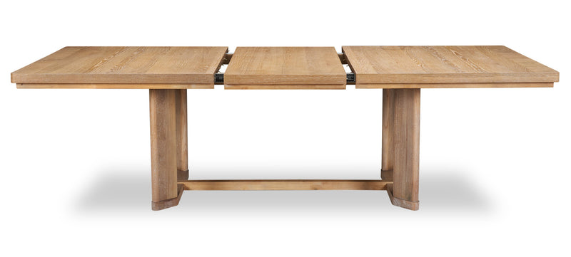 Aspen Dining Table with 80-104\" Extension, Trestle Base - Natural