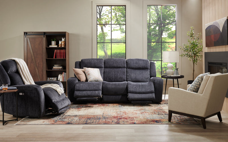 Atlantis 90\" Fabric Zero Gravity Power Reclining Sofa - Dark Grey 
