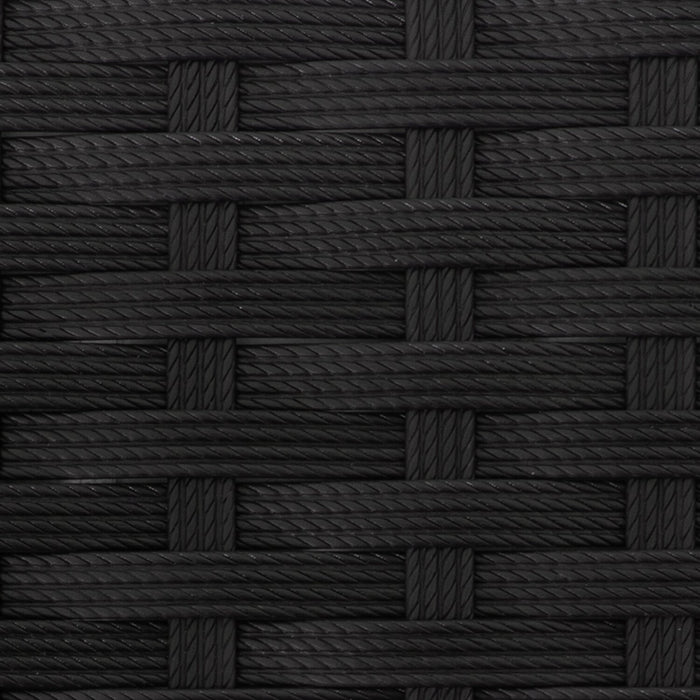 Barbados Outdoor Patio Ottoman - Hand-Woven Resin Wicker, UV & Weather Resistant - Black/Green