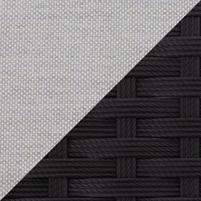 Barbados Corner Outdoor Patio Chair - Hand-Woven Resin Wicker, UV & Weather Resistant - Black/Grey