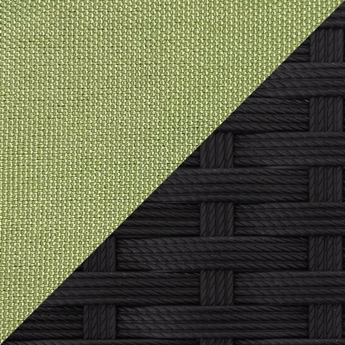 Barbados 5-Piece Outdoor Patio Set with 3 Corner Chairs & 2 Armless Chairs - Hand-Woven Resin Wicker, UV & Weather Resistant - Black/Green