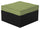 ["Barbados Outdoor Patio Ottoman - Hand-Woven Resin Wicker, UV & Weather Resistant - Black/Green"]