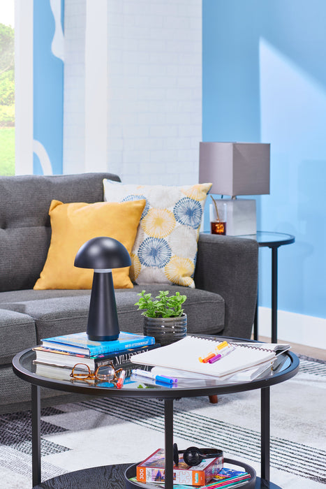 Beech 11” Modern Acrylic Portable Indoor/Outdoor Table Lamp with USB Port - Black