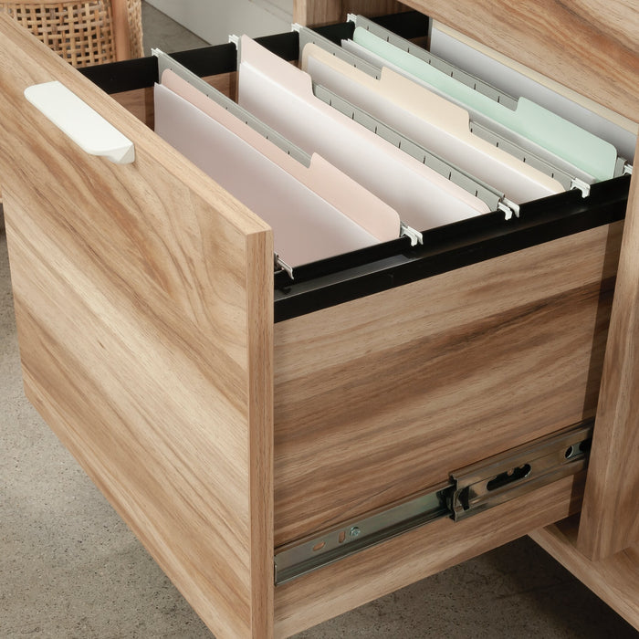 Bergen Circle 45.04\" Commercial Grade Credenza - Natural Woood