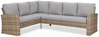 Bergen 2-Piece Outdoor Patio Sectional with Left-Hand & Right-Hand Sofas - Hand-Woven Resin Wicker, UV & Weather Resistant - Grey 