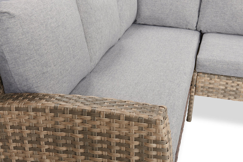 Bergen 2-Piece Outdoor Patio Sectional with Left-Hand & Right-Hand Sofas - Hand-Woven Resin Wicker, UV & Weather Resistant - Grey