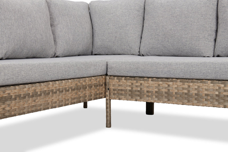 Bergen 2-Piece Outdoor Patio Sectional with Left-Hand & Right-Hand Sofas - Hand-Woven Resin Wicker, UV & Weather Resistant - Grey
