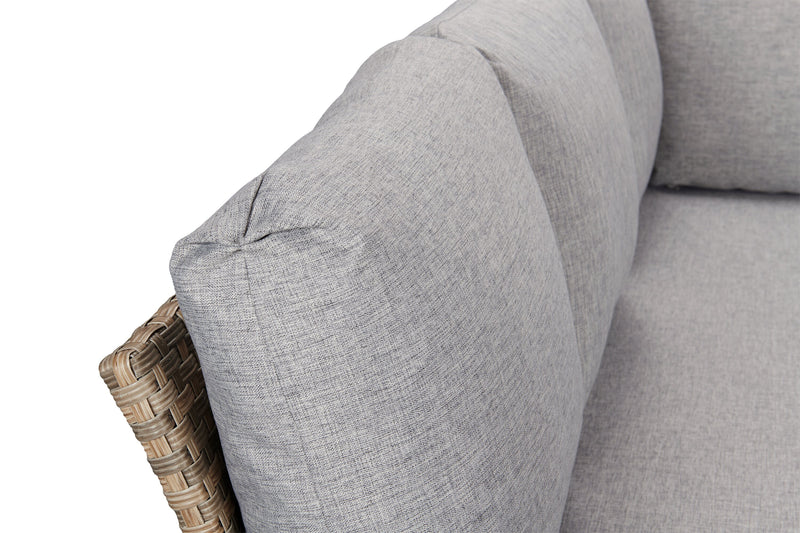 Bergen 2-Piece Outdoor Patio Sectional with Left-Hand & Right-Hand Sofas - Hand-Woven Resin Wicker, UV & Weather Resistant - Grey