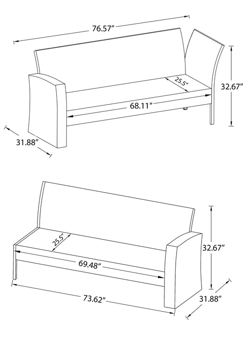 Bergen 3-Piece Outdoor Patio Conversation Set with L-Shape Sectional & Glass Top Dining Height Table - Hand-Woven Resin Wicker, UV & Weather Resistant - Grey