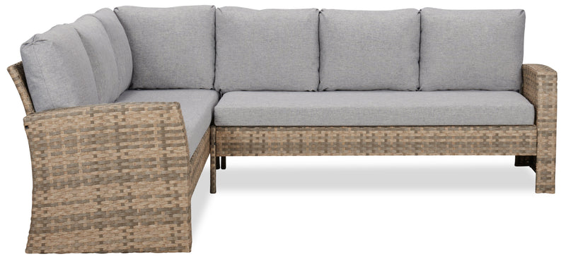 Bergen 2-Piece Outdoor Patio Sectional with Left-Hand & Right-Hand Sofas - Hand-Woven Resin Wicker, UV & Weather Resistant - Grey