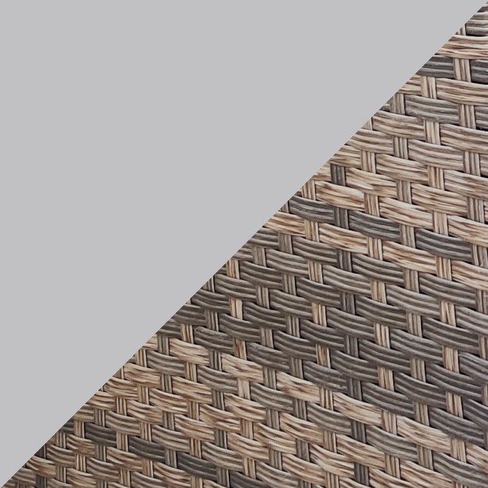 Bergen 3-Piece Outdoor Patio Conversation Set with L-Shape Sectional & Glass Top Dining Height Table - Hand-Woven Resin Wicker, UV & Weather Resistant - Grey