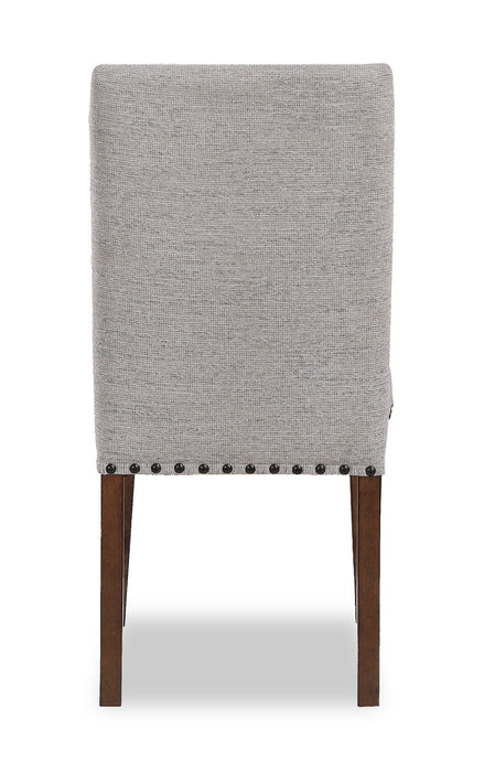 Boden Dining Chair with Polyester Fabric & Nailhead Trim - Beige & Brown