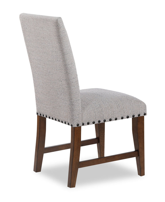 Boden Dining Chair with Polyester Fabric & Nailhead Trim - Beige & Brown