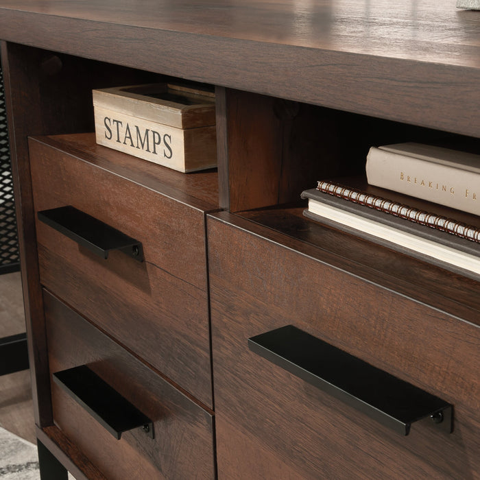 Briarbrook 65.98\" Commercial Grade L-Shaped Computer Office Desk with 3-Drawers - Brown