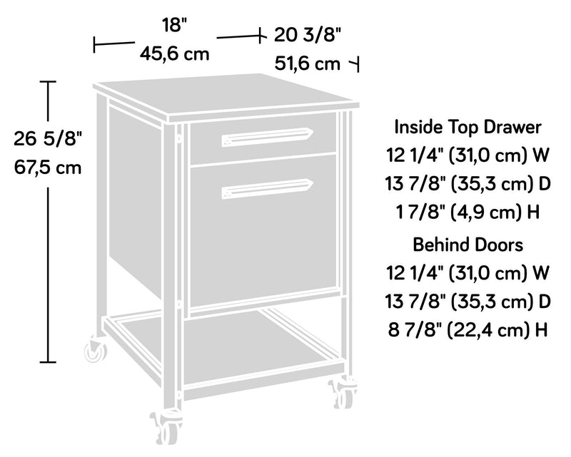 Briarbrook 17.95\" Commercial Grade Mobile 2-Drawer Filing Cabinet - Brown